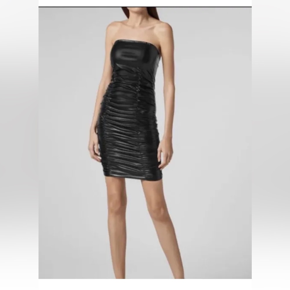 Phillip Phlein Ladies Strapless Dress! Leather Look “Statement Dress” Size S